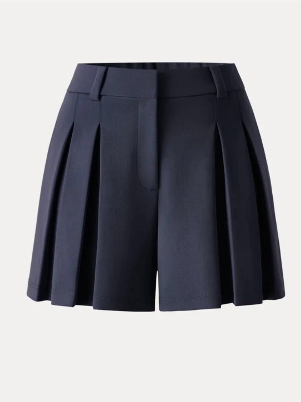 Women's Navy Pleated Dress Shorts